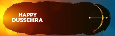 Rama 'nın yayı ve oku mutlu Dussehra bayrak vektöründe