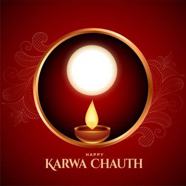 Mutlu karwa chauth arka planı elek ve diya vektörü ile