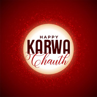 Mutlu Karwa Chauth dekoratif ay arka planı Hint festivali vektörü