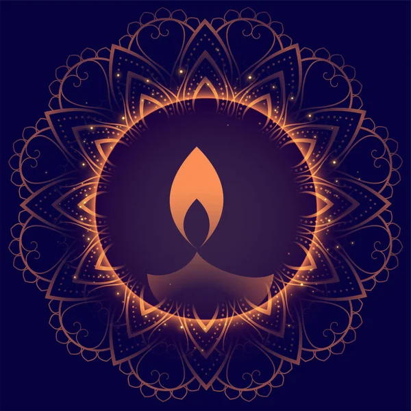 Decorativo Diwali Festival Diya Design Fundo — Vetor de Stock