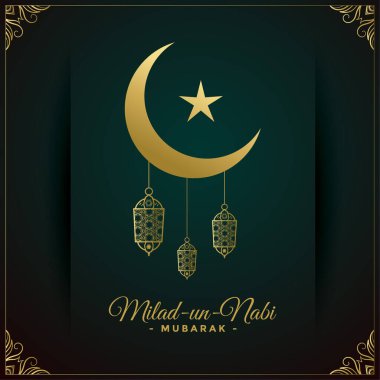 Milad un nabi altın dilek kartı tasarımı