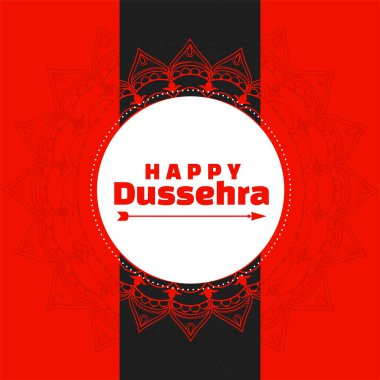 Mutlu dussehra dekoratif kırmızı dilek kartı tasarımı