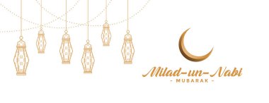 Milad un nabi afişi ile dekoratif lambalar