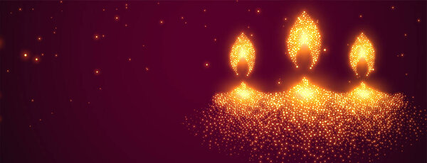 Светящиеся искры Дивали дийя фестиваль дизайн баннера
