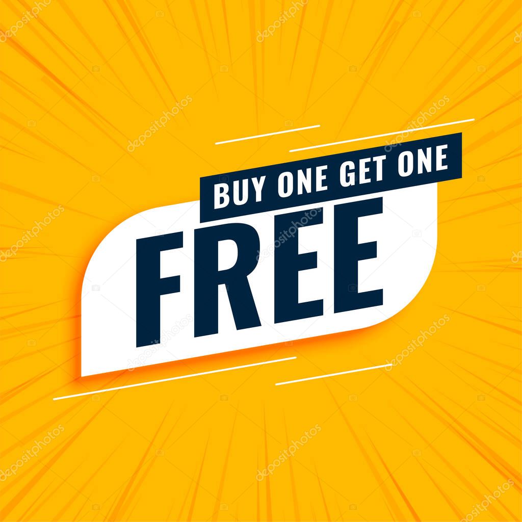 buy one get one free sale yellow background