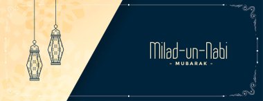Dekoratif milad un nabi festivali bayrak tasarımı