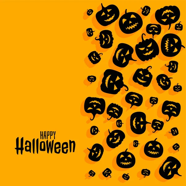 Happy Halloween Scary Spooky Pumpkin Card Design Background — Stock Vector