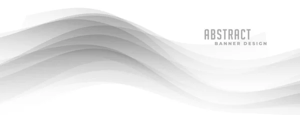 Abstract Grijs Golvende Vorm Witte Banner — Stockvector