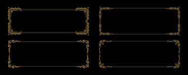 collection of classic corner golden swirl frame for royal invitation vector 