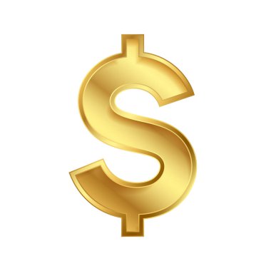 3d style golden USD dollar sign design vector