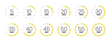 creative minute countdown timer clock symbol in collection vector