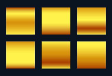 collection of golden color palette for web app backdrop vector