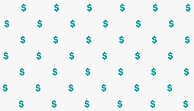 Beyaz bayrak tasarım vektöründe Amerikan doları deseni