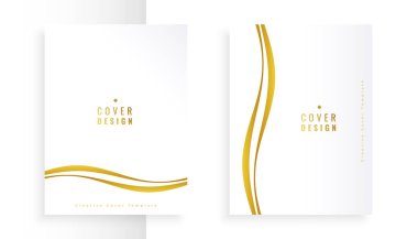 Zarif beyaz kitapçık paketi altın çizgiler vektörü ile kaplama