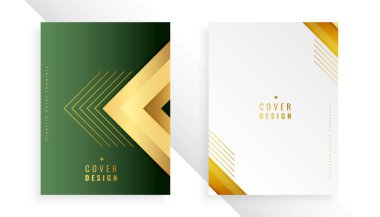 Şirket kitapçığının altın dokunmatik vektörlü kapağı şablonu