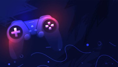 çevrimiçi streamer vektörü için video oyunu uzaktan denetleyici arkaplanı