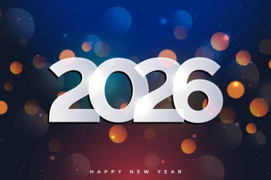 Kağıt biçimi 2026 Yeni Yıl Bokeh arkaplan vektörü istiyor