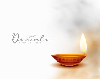 Güzel mutlu diwali gerçekçi diya vektörüyle arka plan diliyor