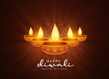 Geleneksel shubh diwali kahverengi arkaplan vektörü