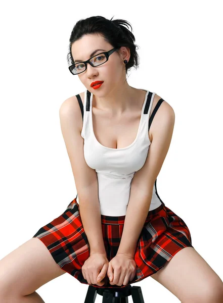 Schoolgirl pegging talking dirty glasses