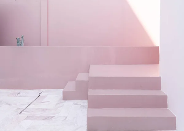 Entrance Workshop Stylish Pink Walls Stairs — Stock Photo, Image