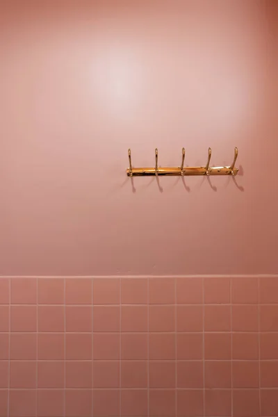 Golden Coat Hanger Wall Pastel Color — Stock Photo, Image