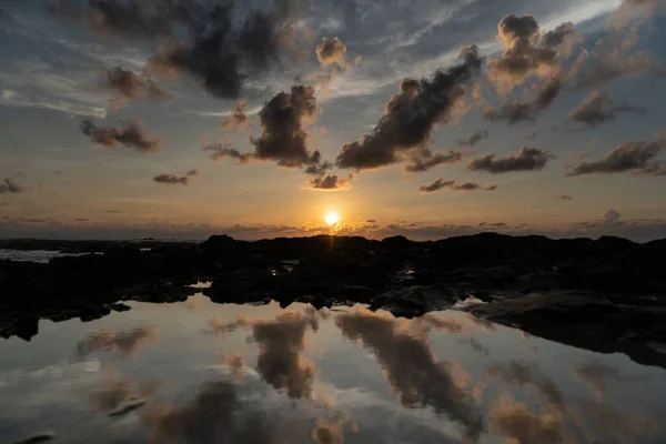 Beautiful Cloudy Sky Sunset Time Background Texture Nature Sky — Stock Photo, Image