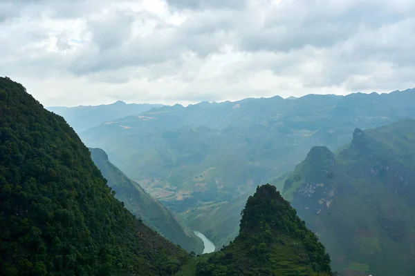 River Mountain landscape north Vietnam. Beautiful view on the Ha Giang loop on the north of Vietnam. Motorbike trip