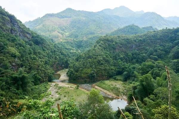 River Mountain landscape north Vietnam. Beautiful view on the Ha Giang loop on the north of Vietnam. Motorbike trip