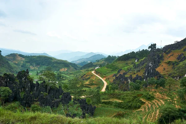 Mountain landscape north Vietnam. Beautiful view on the Ha Giang loop on the north of Vietnam. Motorbike trip