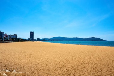 Tuy Hoa, Vietnam Haziran.23.2019: Tuy hoa Phu yen güzel bir Plaj Görünümü