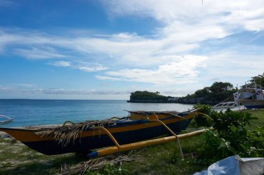 Malapascua sahilde tekne. Filipinler
