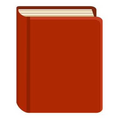 Vector Flat Color Icon - Thick Book with Red Hardcover clipart