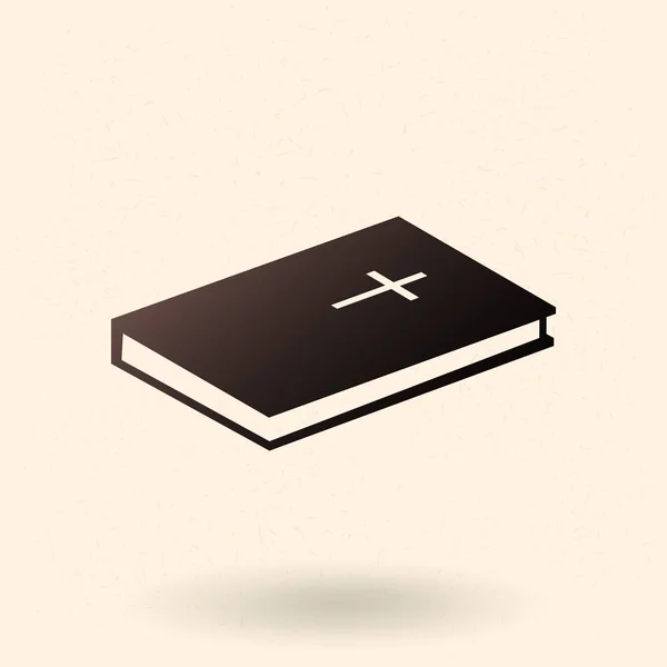 Vector Silueta Negra Icono Santa Biblia Pictograma Libro Cristiano — Vector de stock