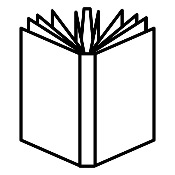 Векторная Черная Очертания Икона Открытая Книга Пустой Обложкой — стоковый вектор