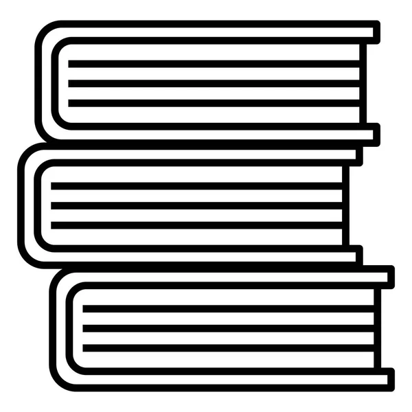 Vettore Singolo Nero Outline Icona Stack Libri — Vettoriale Stock