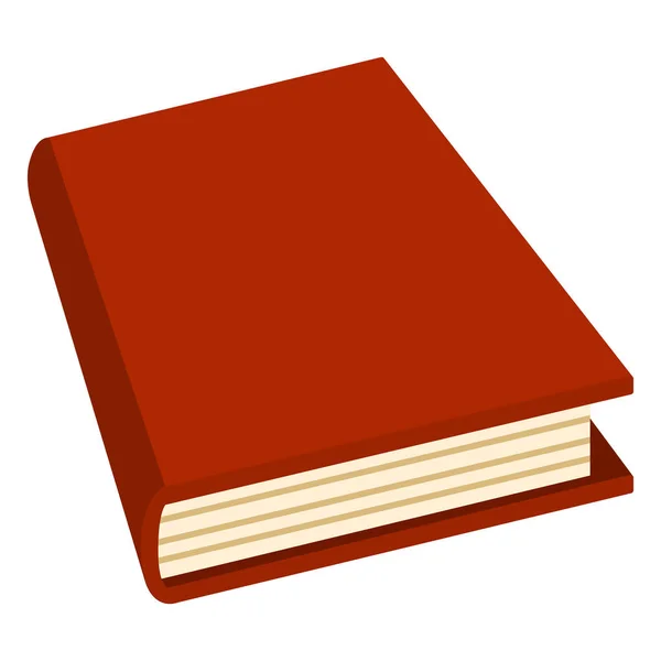 単色のアイコン 赤いハードカバー本のベクトルします — ストックベクタ