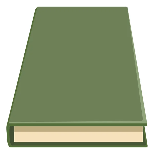 Vector Egale Kleur Icon Boek Met Groene Hardcover — Stockvector