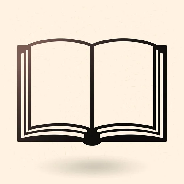 Векторная Икона Черного Силуэта Открытая Книга Бланк — стоковый вектор