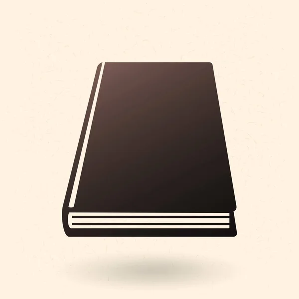 Icona Vector Black Silhouette Libro Chiuso Prospettiva — Vettoriale Stock