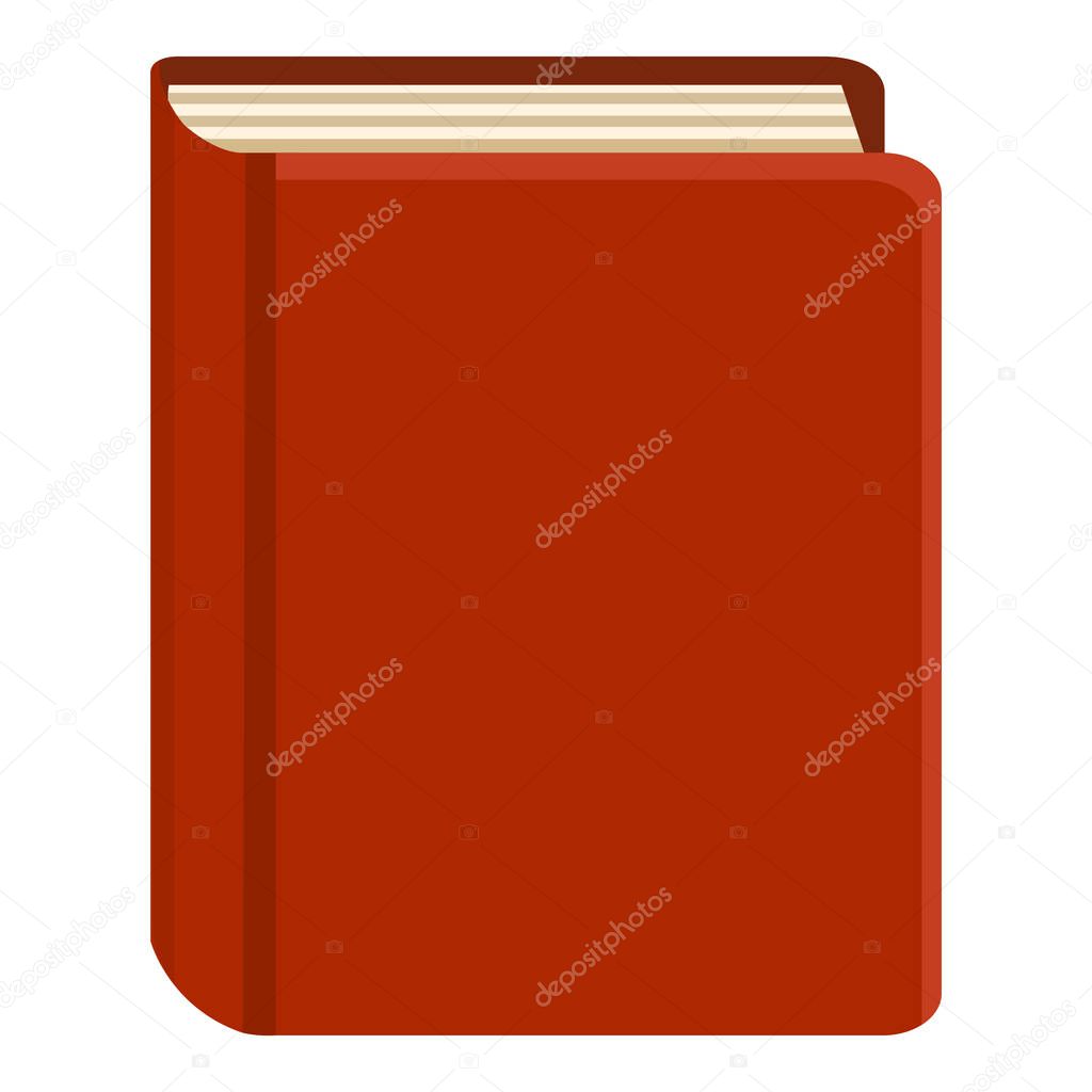 Vector Flat Color Icon - Thick Book with Red Hardcover