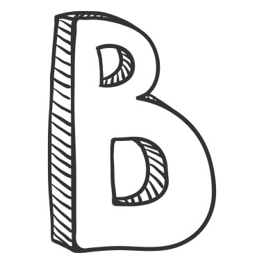 Doodle kroki çizimi - mektup B vektör