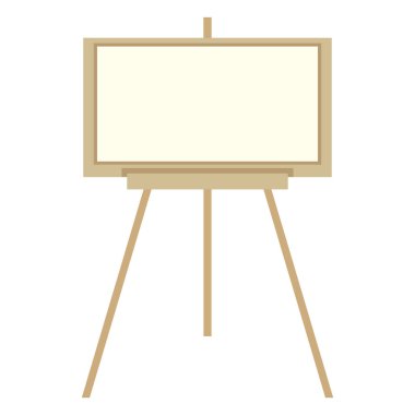 Tek renk düz simgesi - şövale tuval ile vektör