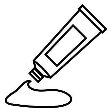 Tek siyah anahat simgesini - yağlı boya tüp vektör