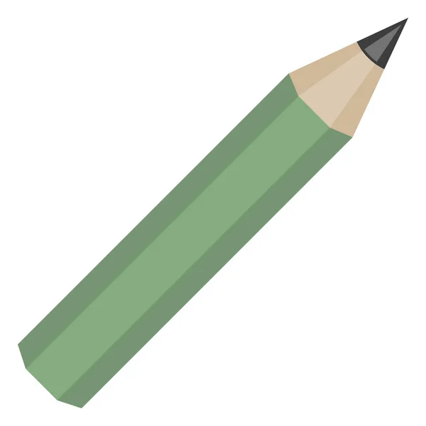 Vektor Egyszínű Sík Ikon Zöld Ceruza — Stock Vector