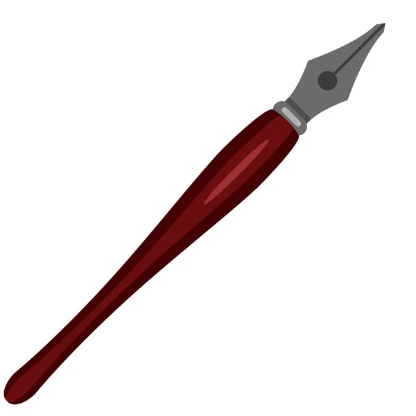 Vektor Einfarbig Flaches Symbol Kalligrafischer Stift — Stockvektor