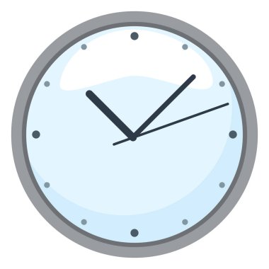 Beyaz arka plan üzerinde izole mavi yüz ile yuvarlak duvar saati