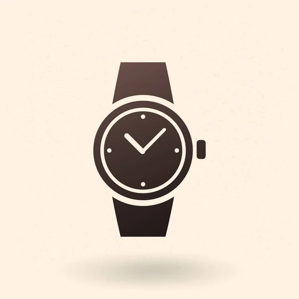 Wrist Watch Fekete Silhouette Ikon Könnyű Háttér — Stock Vector