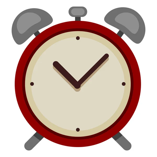 Reloj Despertador Rojo Aislado Sobre Fondo Blanco — Vector de stock