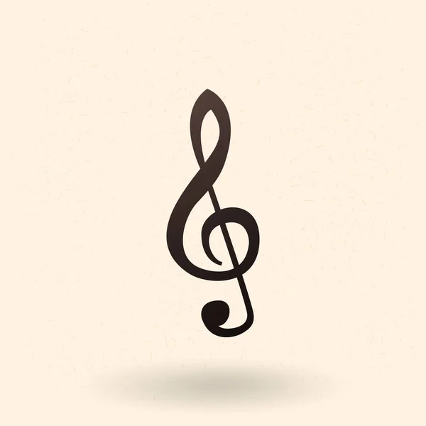 Скрипичный Знак Ключа Бежевом Фоне — стоковый вектор